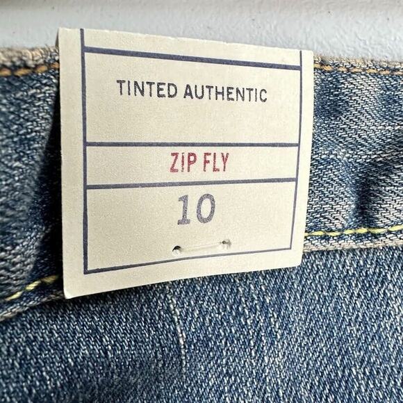 Gap Cropped Boot Cut Jeans Stretch Women Size 10 Denim Curved Hem Slightly Loose - Picture 7 of 9